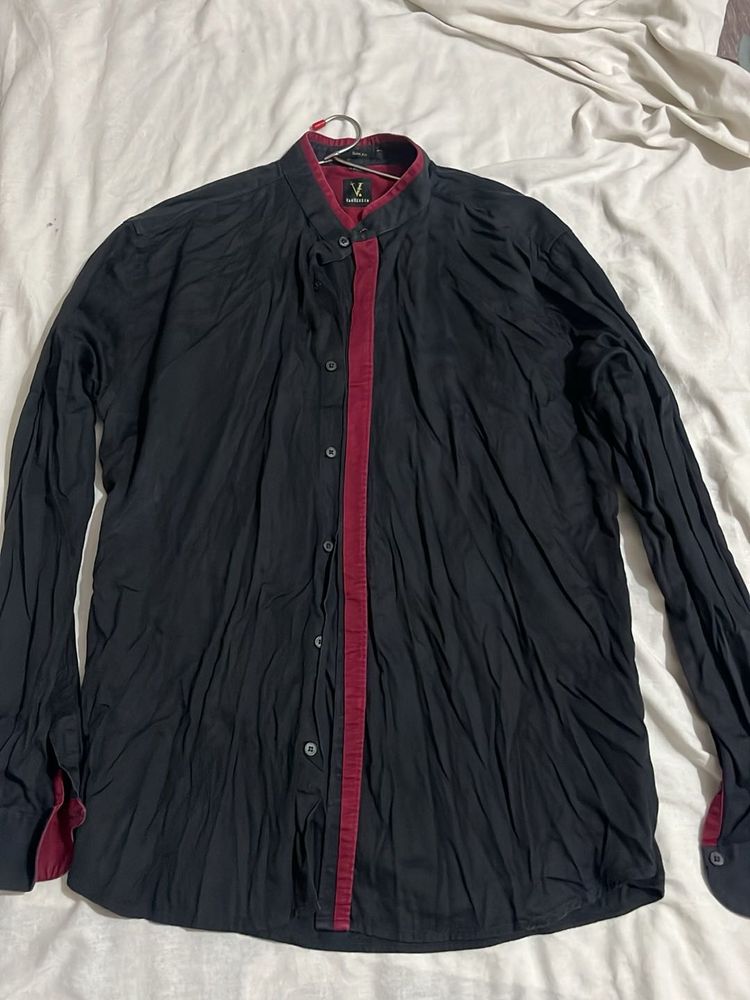 Men's Black &amp; Red Button-Up Shirt