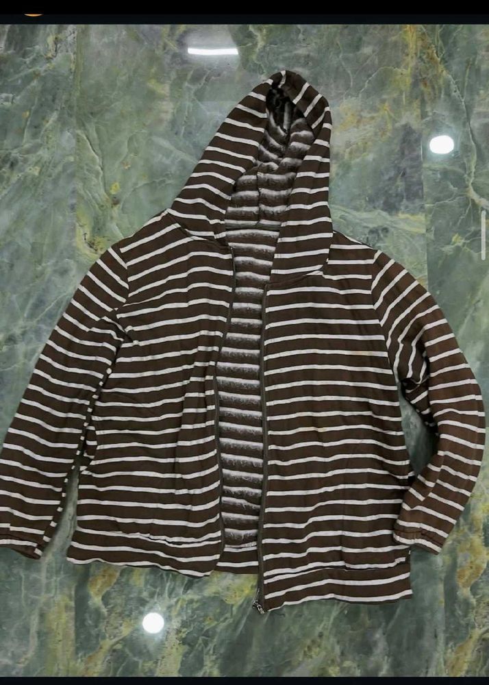 Striped Zip-Up Hoodie