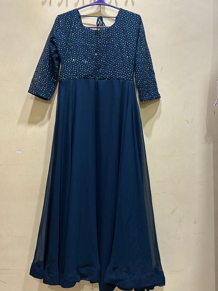 Teal Colour Festive Wear Long Kurta&amp;Dupatta Size L