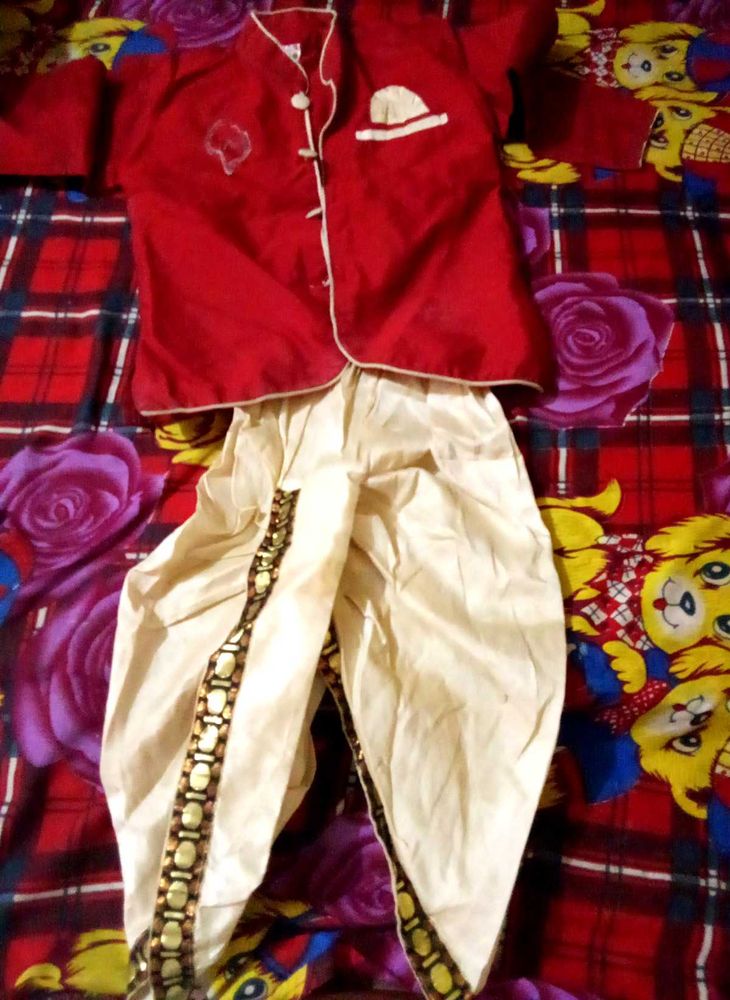 Cute Kids Dhoti Kurta Set