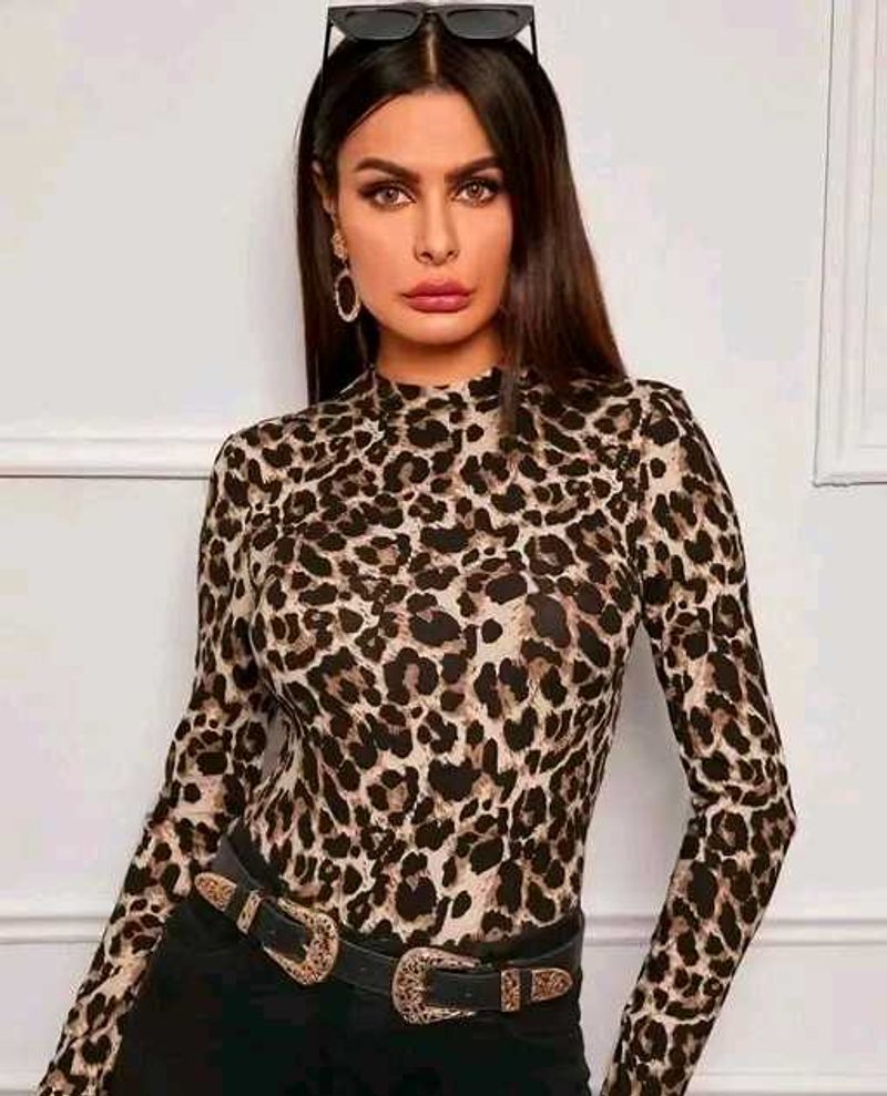 Animal Print Long Sleeve Top