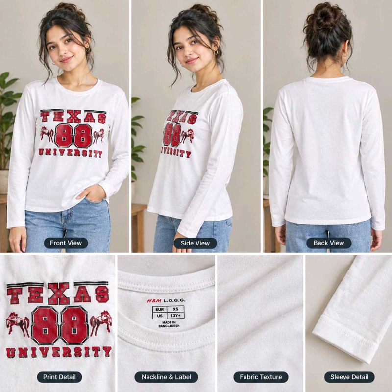 ✨ H&amp;M L.O.G.G. Texas 88 University Full Sleeve Top