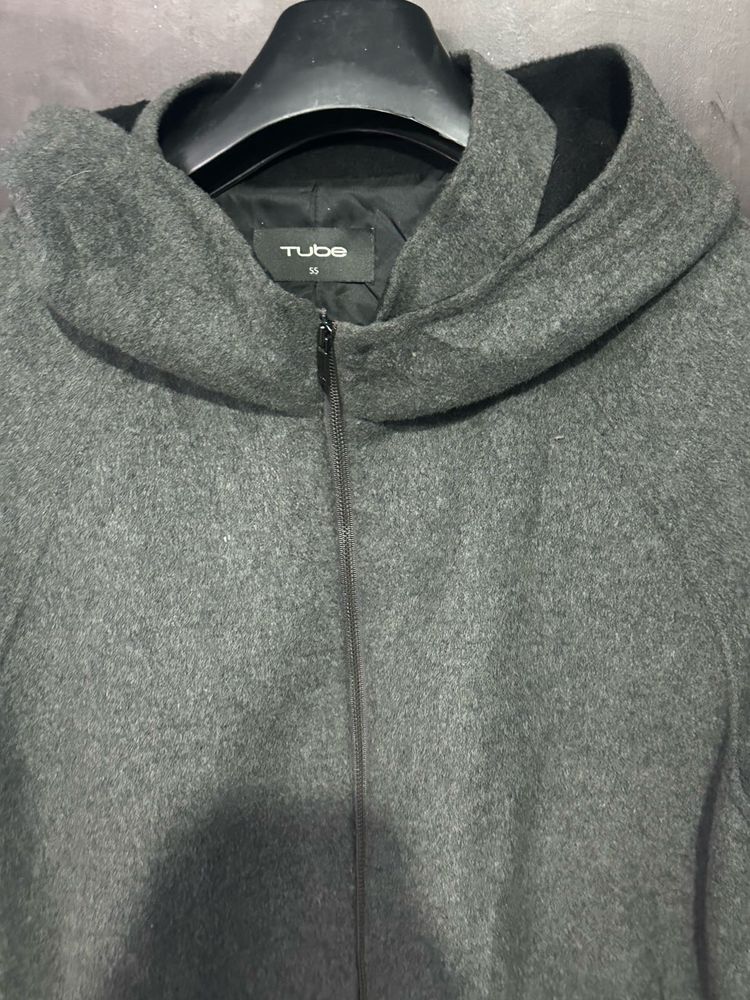 Grey Zipper Hooded Jacket