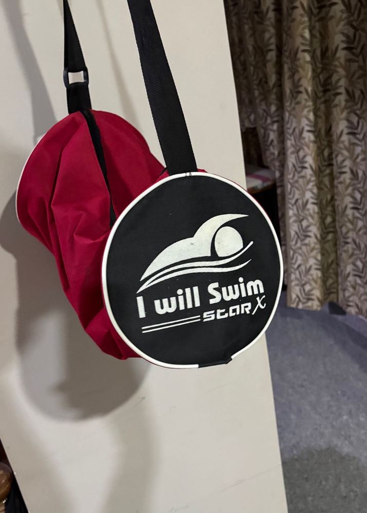 Stylish Red &amp; Black Swim Bag