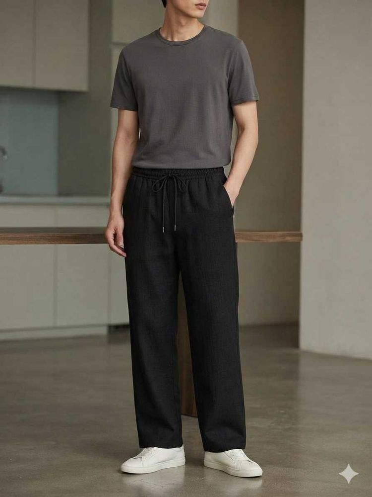 Men's Black Drawstring Pants