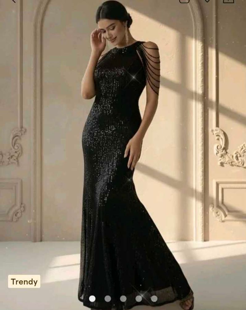 Sparkling Black Sequin Gown