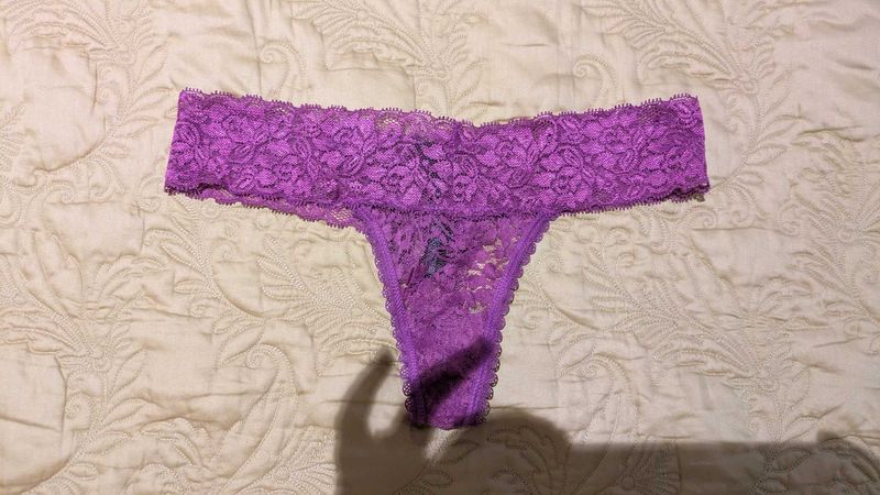 Purple Lace Thong Panty