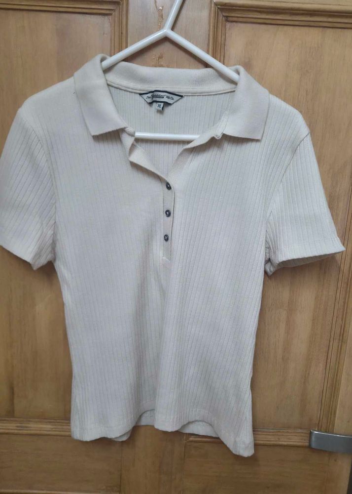 Ribbed Polo Shirt - Casual Style