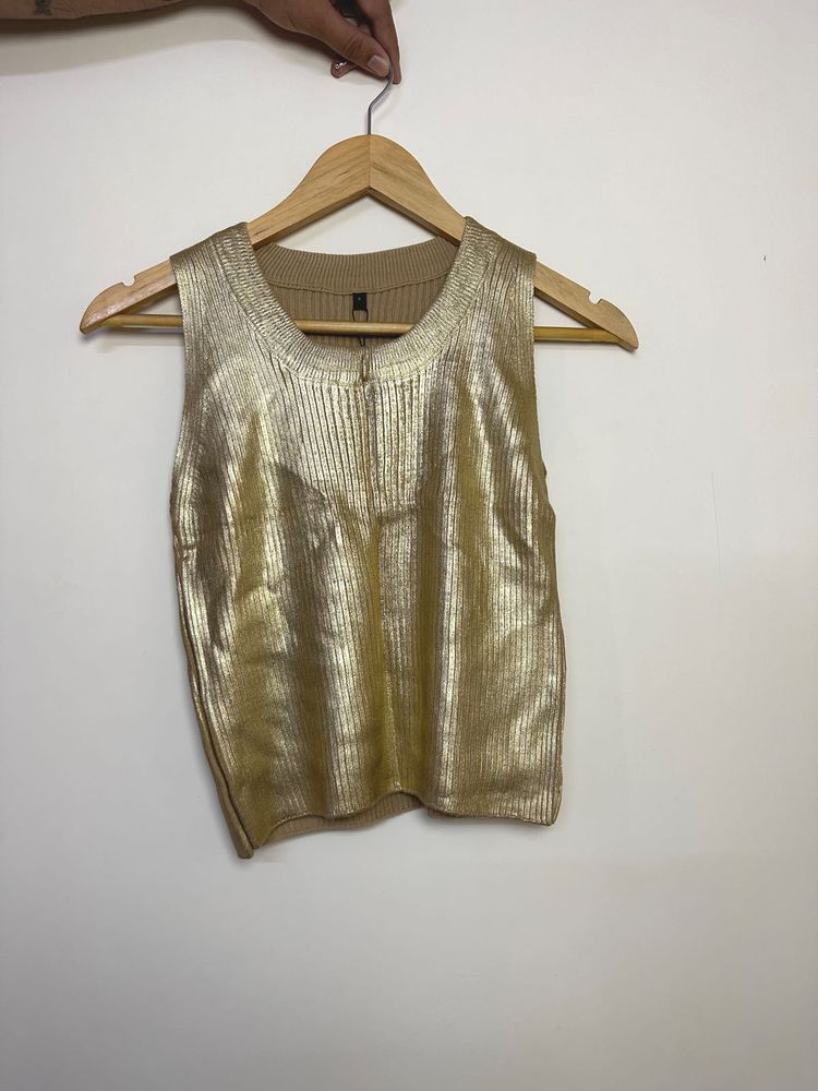 Sparkly Gold Sleeveless Top