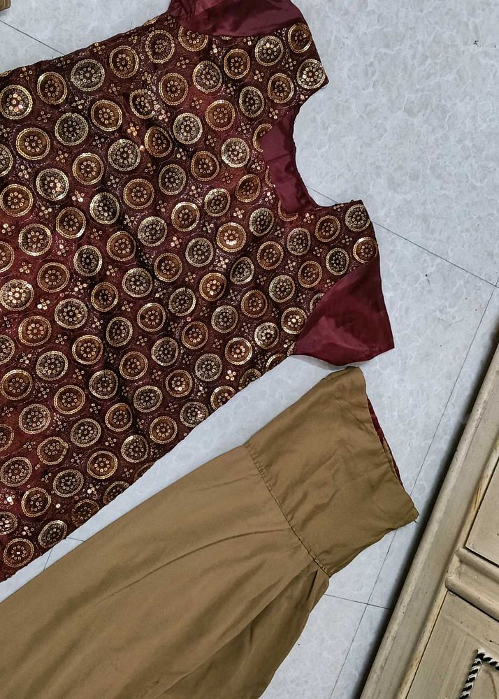 Embellished Kurta with Palazzo Set
