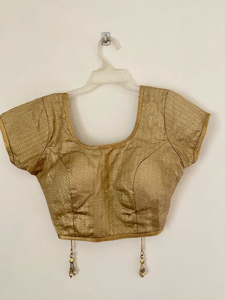 Golden Brocade Readymade Blouse