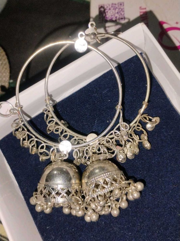 Stylish Silver Jhumka Earrings