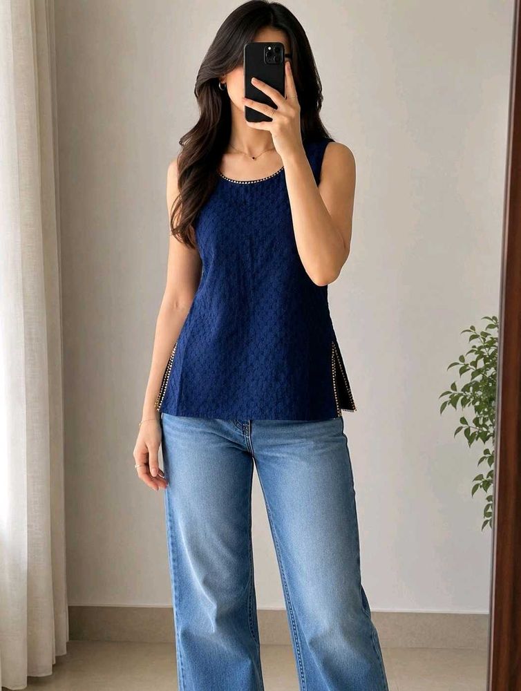 BLUE SHORT KURTI  💙