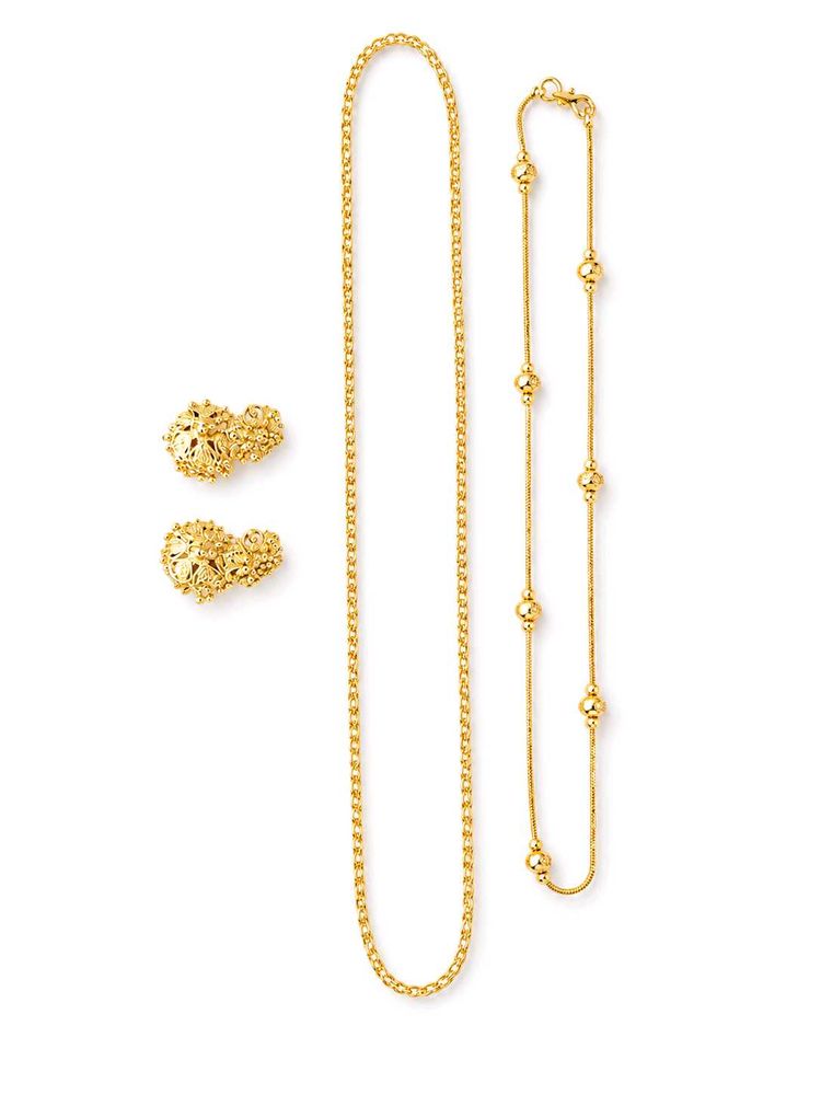 Gold Chain &amp; Earrings Set new se