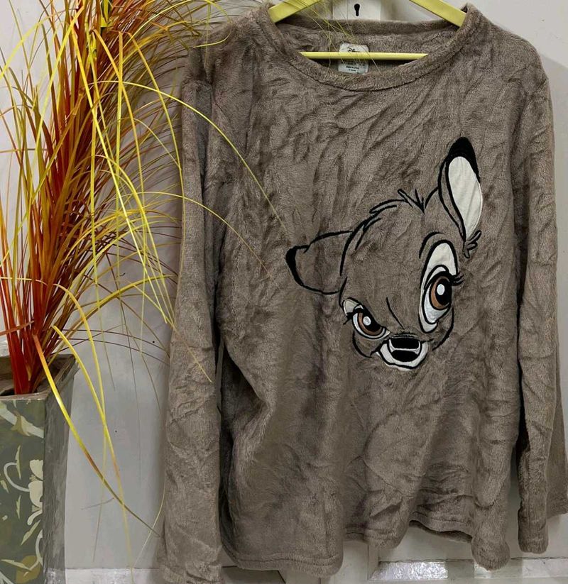 Cozy Bambi Graphic Long Sleeve Top
