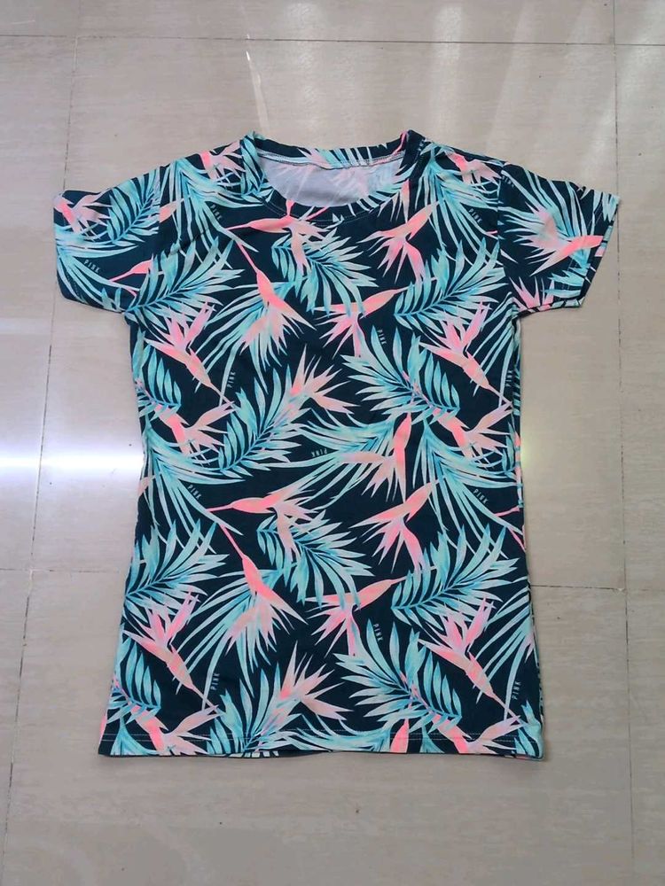 Beach Tropical Print T-Shirt