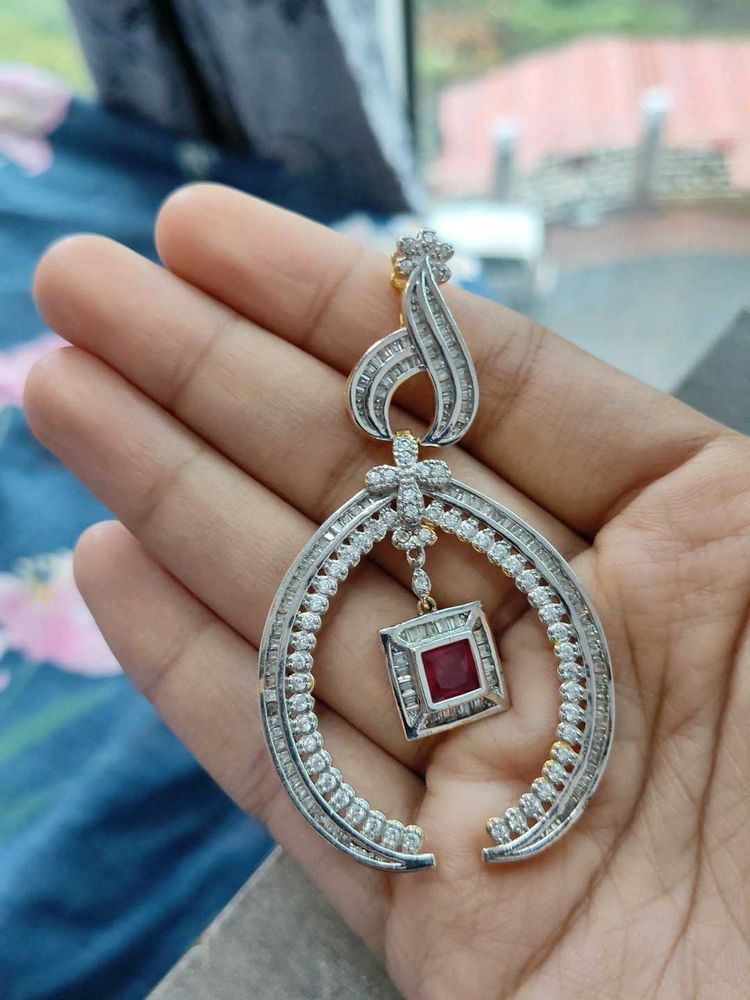Vintage Diamond &amp; Ruby Pendent