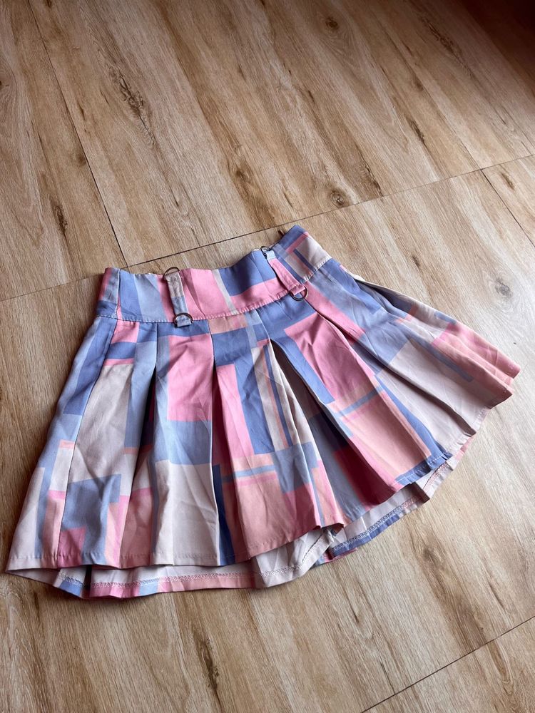 Plaid Pleated Mini Skirt