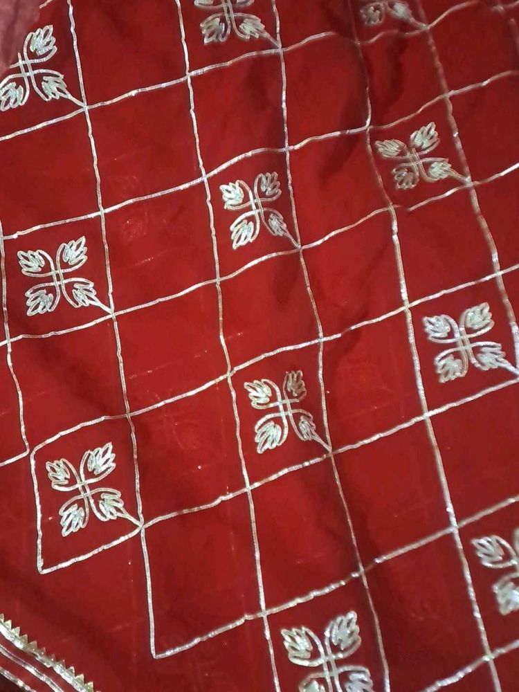 Elegant Red Embroidered Saree
