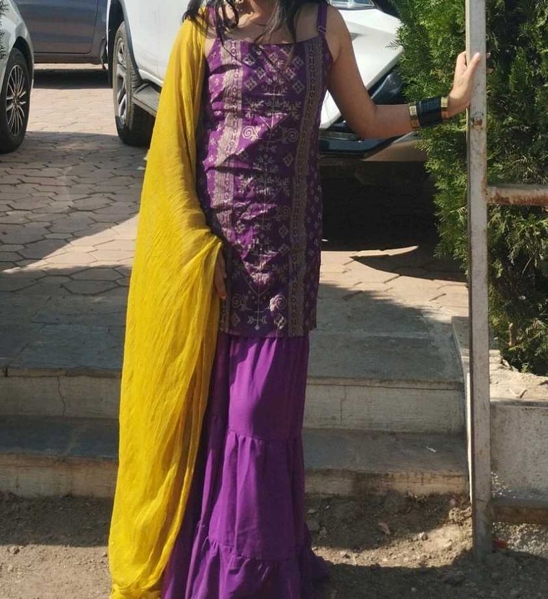 Purple &amp; Gold Indian Outfit
