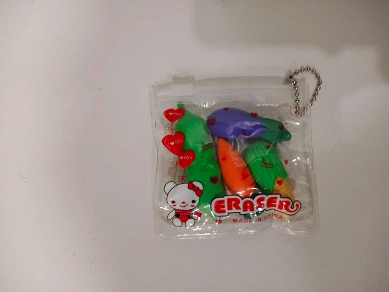 Cute Vegetable Eraser Set
