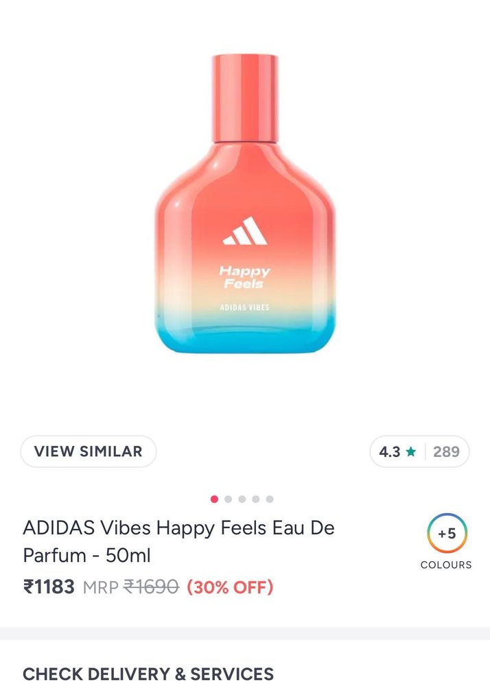 Adidas Happy Feels Eau De Parfum 50ml mew
