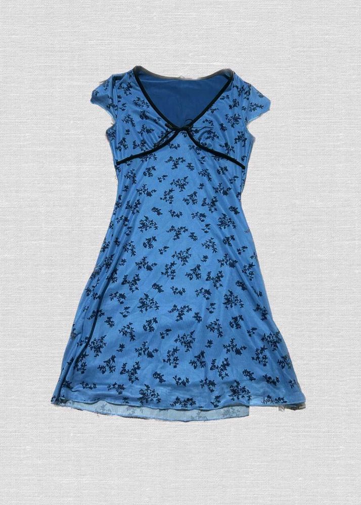 Blue Floral Mini Dress