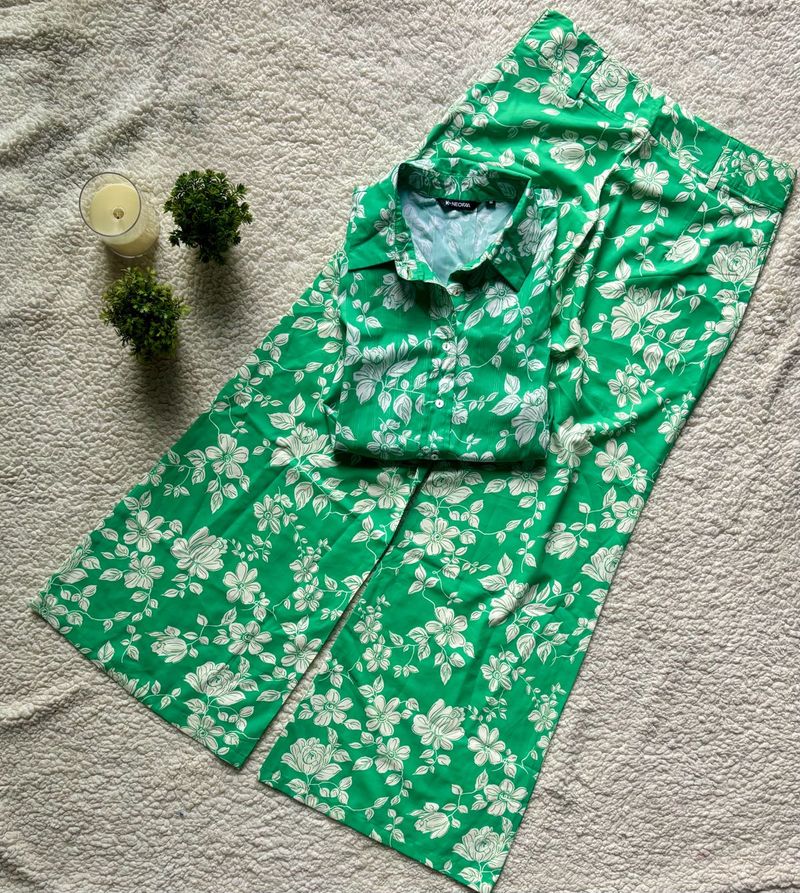 Green Floral Co-Ords