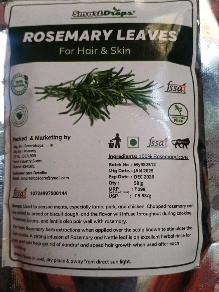 SmartDrops Rosemary Leaves for Hair &amp; Skin