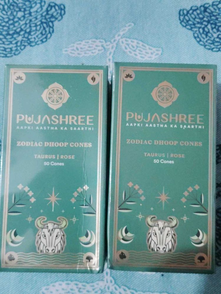 Pujashree Zodiac Dhoop Cones - Taurus Rose pack of