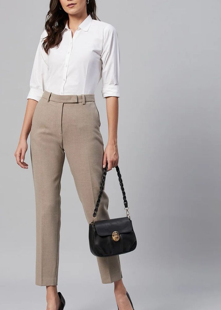 Classic Beige Tailored Trousers