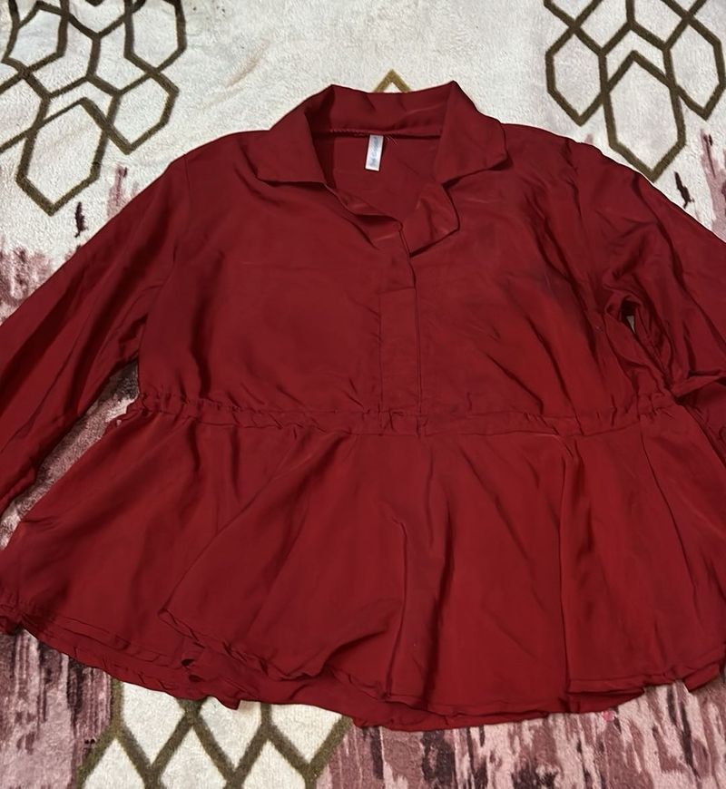 Red Peplum Top