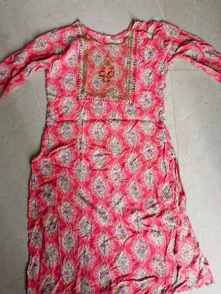 Pink Printed Kurta