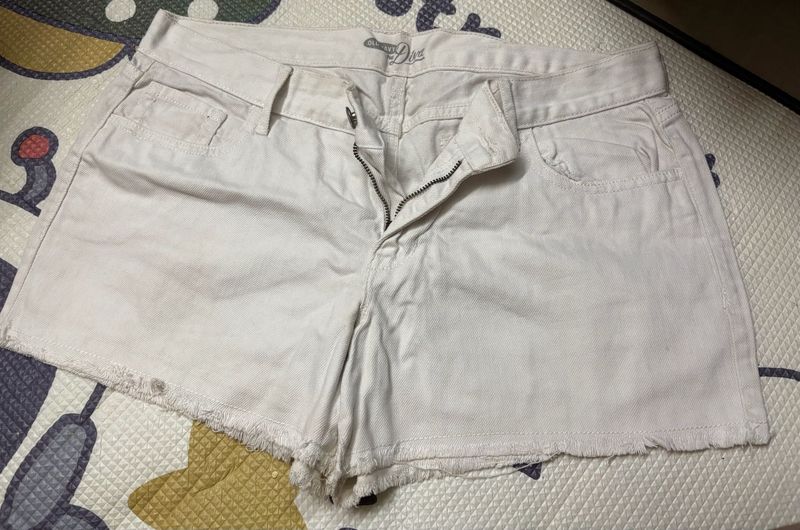 White Denim Shorts