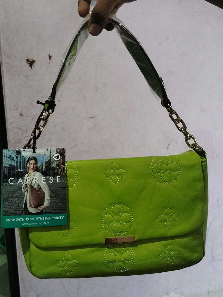 Stylish Lime Green Caprese Handbag
