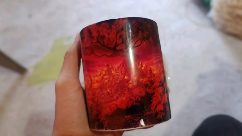 Red Landscape Mug