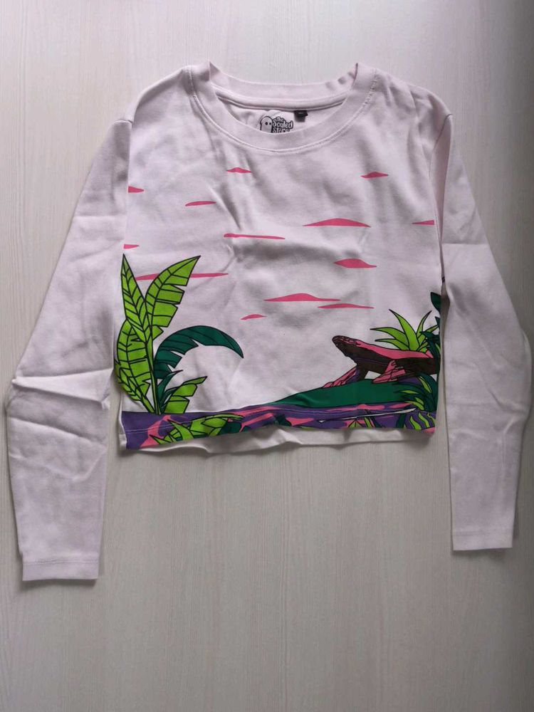 Tropical Print Crop Top