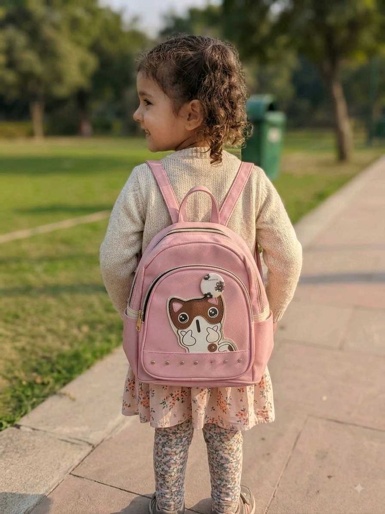 Cute Pink Cat Backpack for Kids