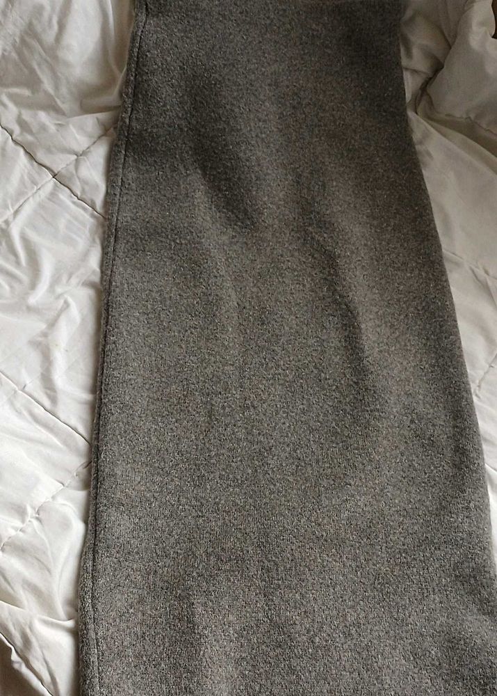 Grey maxi straight skirt