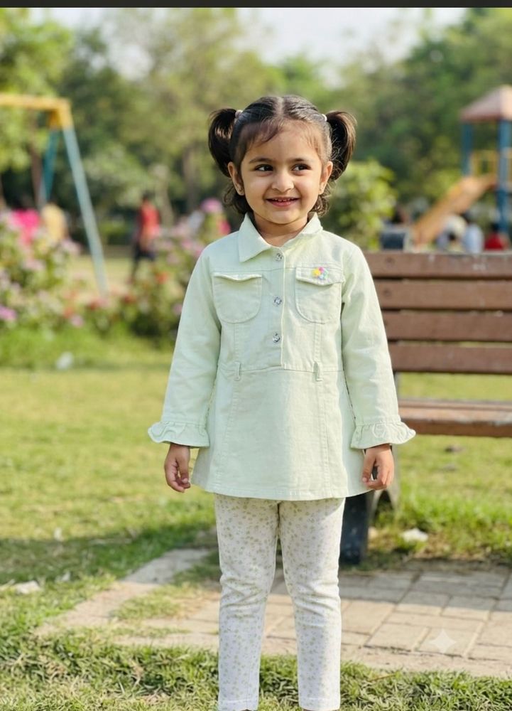 Light Green Tunic Top and Pants Set