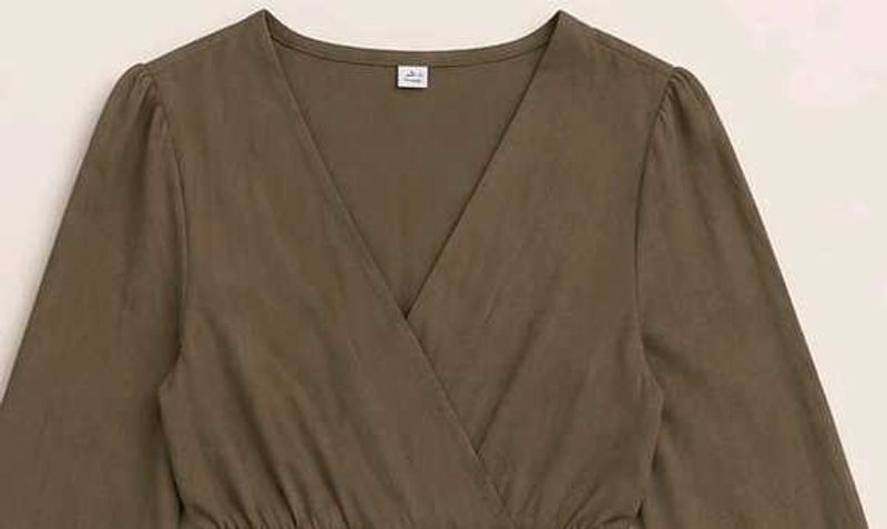 Olive Green Wrap Dress