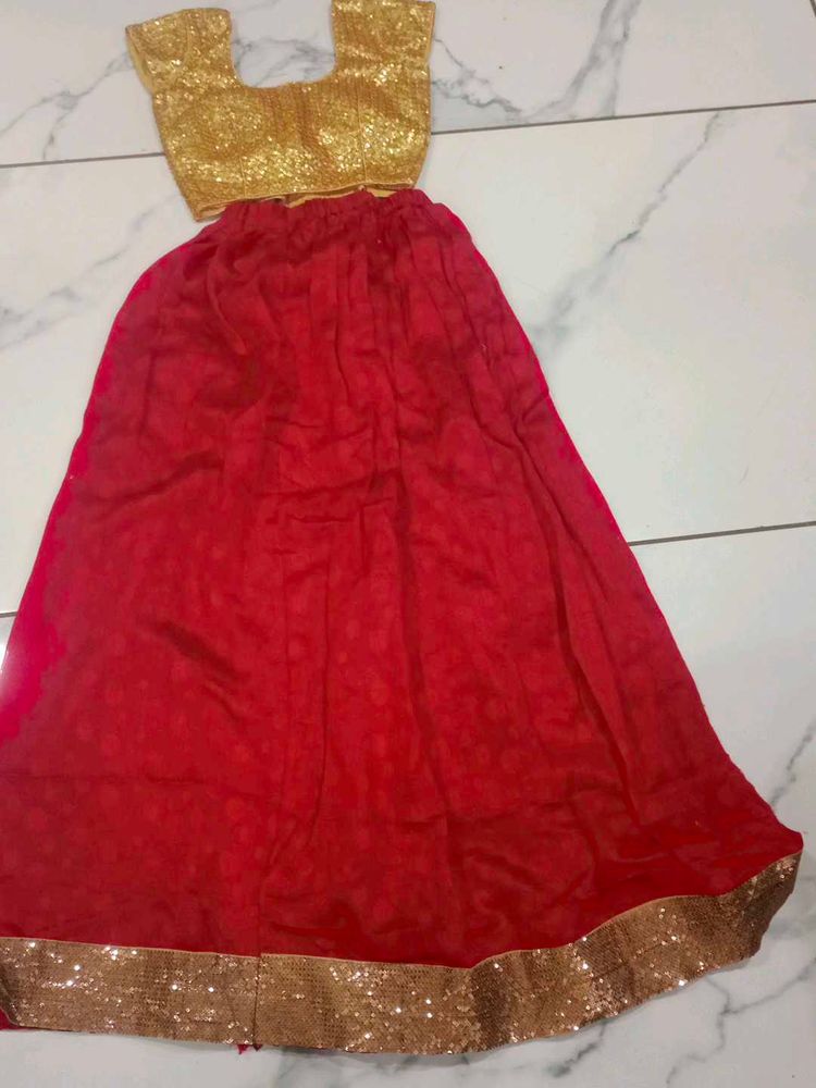 Stunning Red &amp; Gold Lehenga Choli