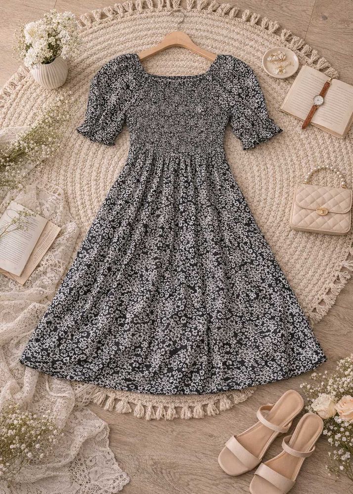 Floral Smocked Midi Dress
