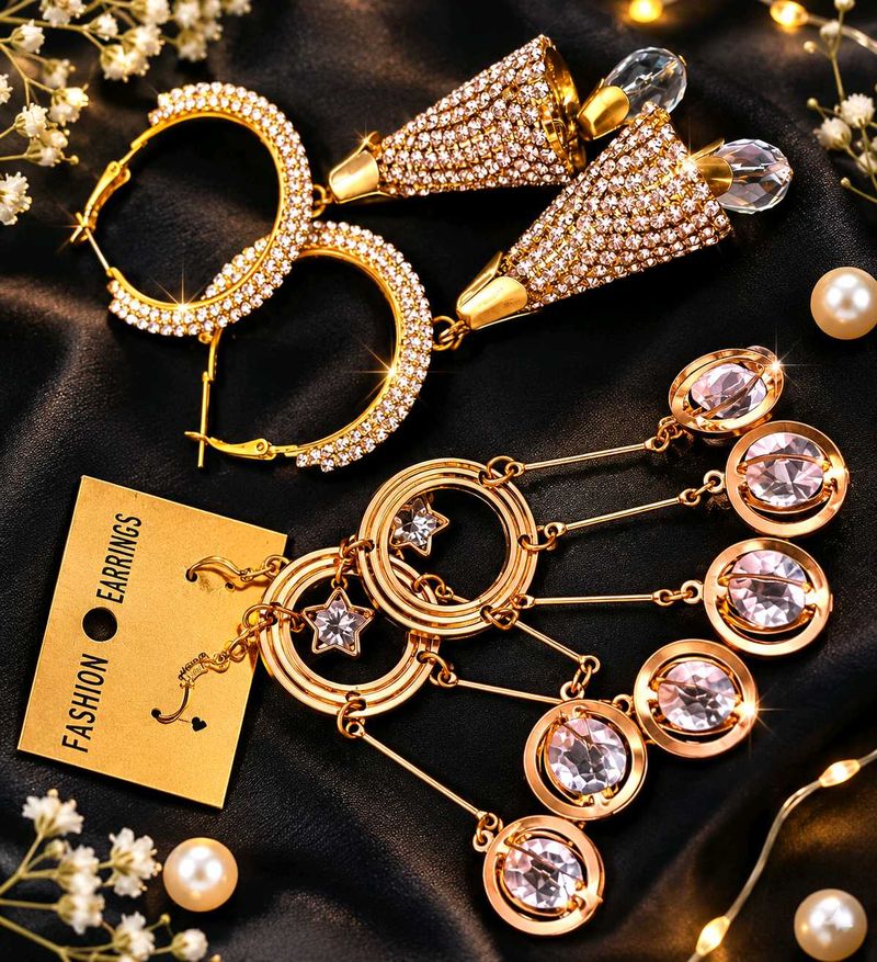 Sparkling Statement Earrings Set