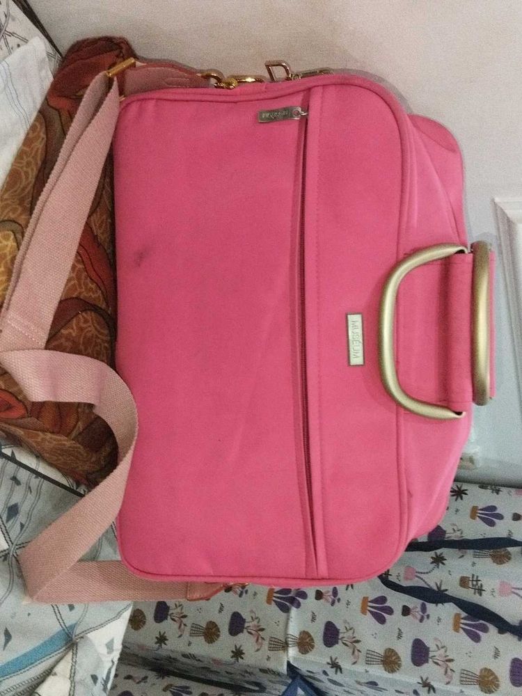 Stylish Pink Laptop Sleeve Bag with Shoulder Strap