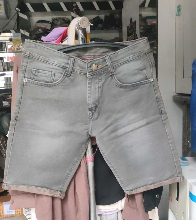 Grey Denim Shorts