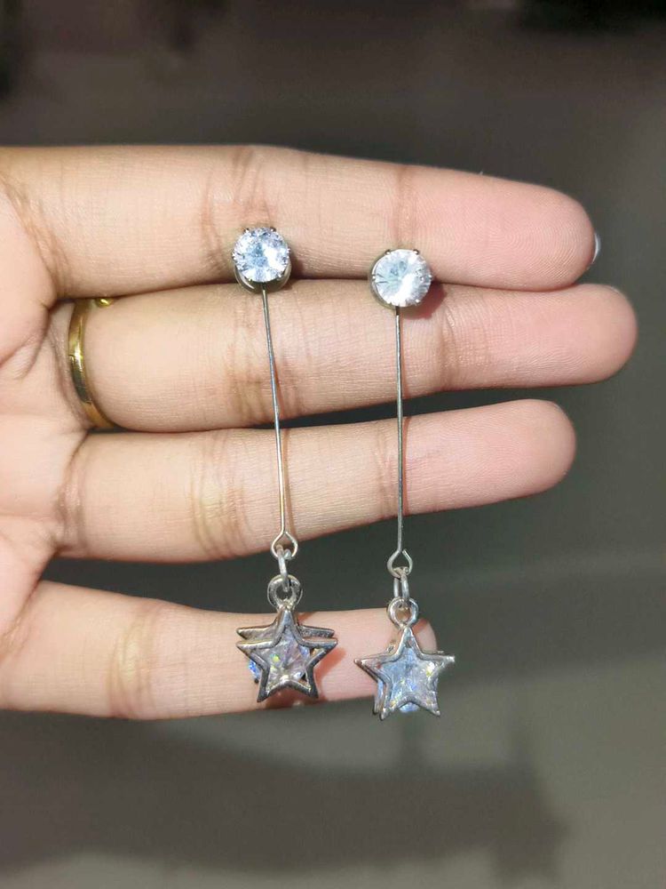 Sparkling Star Drop Earrings