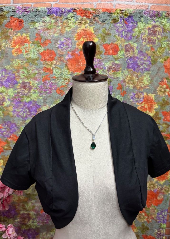 Black Cropped Bolero Jacket/ Shrug  ca