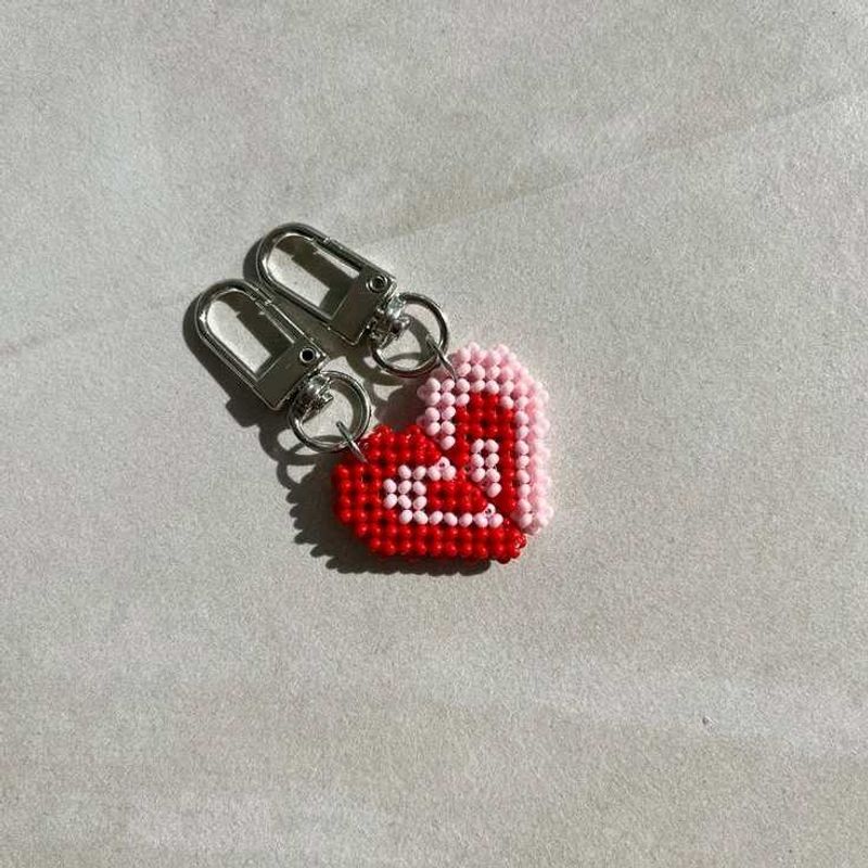 Heart Beaded Keychain