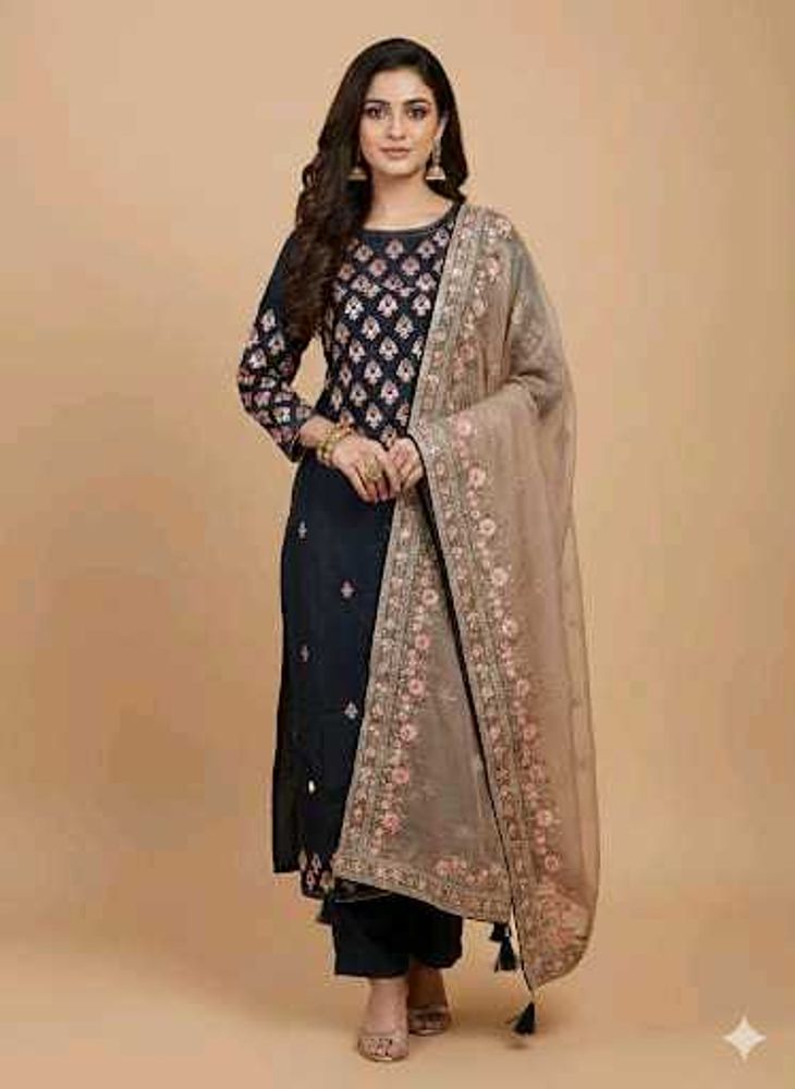 Elegant Embroidered Kurta Set with Dupatta